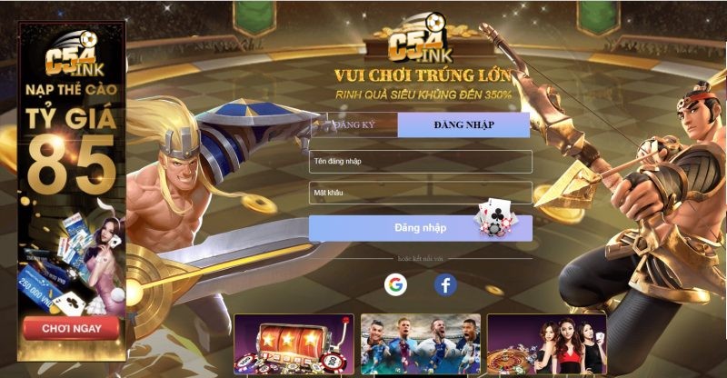 Đăng nhập vào tài khoản đăng ký C54 chỉ bằng một cái click chuột