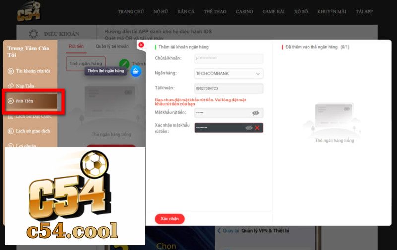 Rút Tiền C54 Gợi Ý Đầy Đủ Nhất